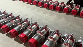 Red color aluminum shell electric winch